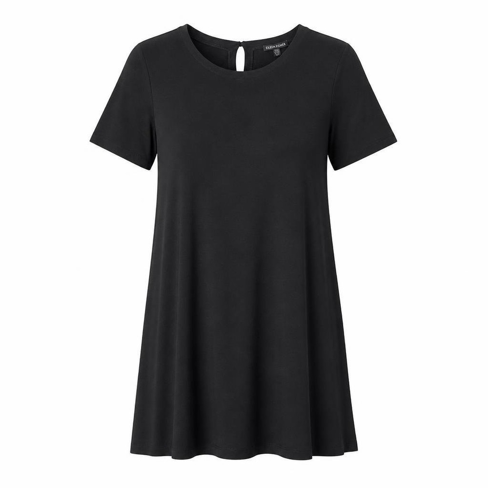 Eileen Fisher Dress Womens S Black Shift Mini Minimalist Quiet Luxury Capsule
